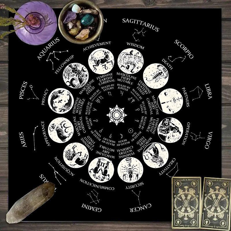 Zodiac Pattern Tarot Cloth - S - огляд і ціна Zodiac Party Games