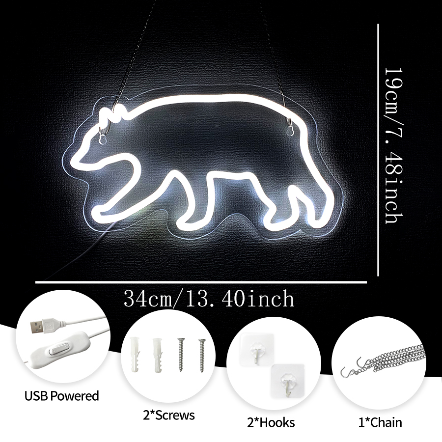 Polar Bear Neon Sign For Wall  - огляд і ціна Zoo Party Games